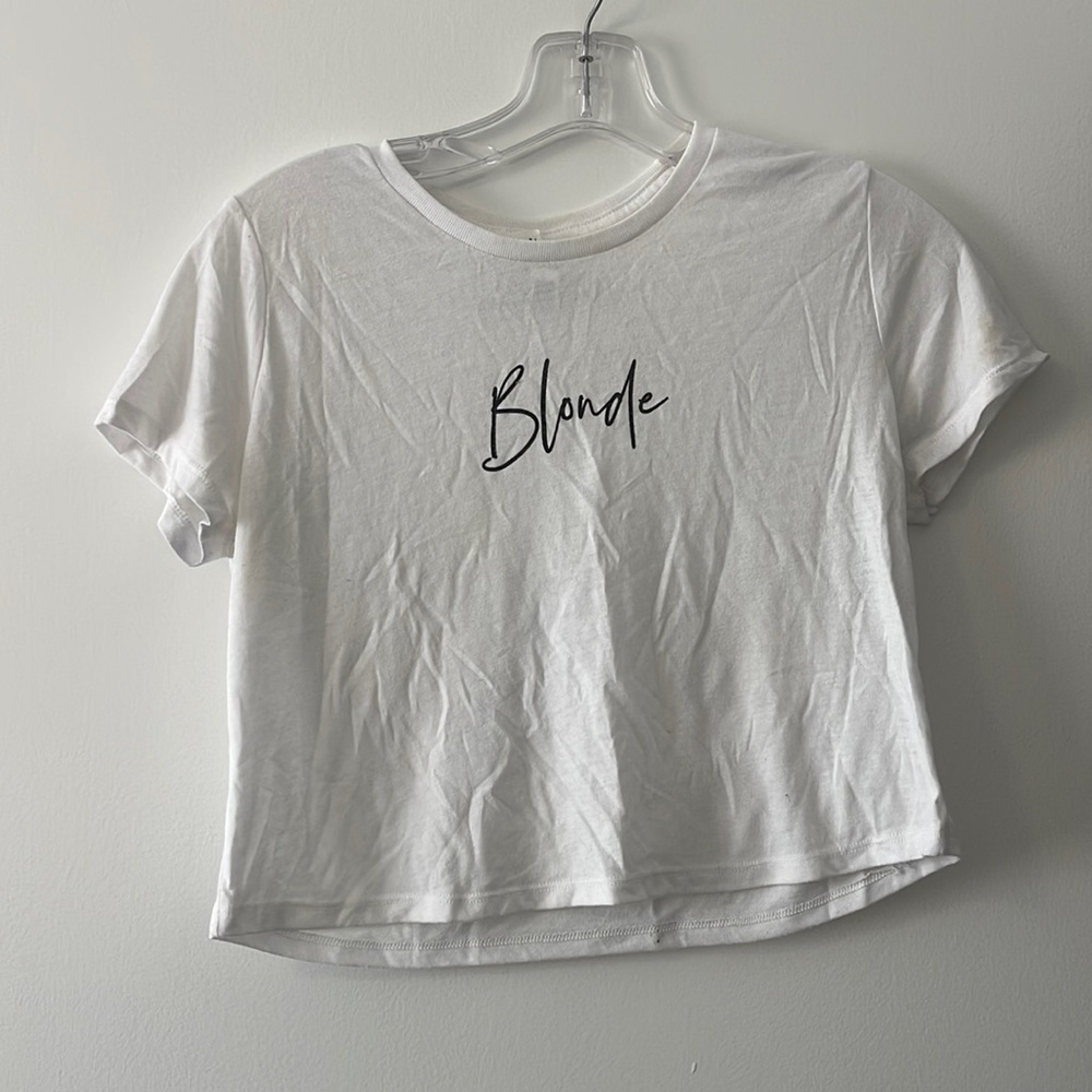 Uncommon James white BLONDE crop top
